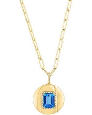 Effy Fine Jewelry 14K 2.99 Ct. Tw. Diamond & Topaz Necklace - Metallic