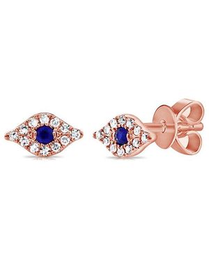 Sabrina Designs 14K Rose 0.12 Ct. Tw. Diamond & Sapphire Evil Eye Studs - Pink