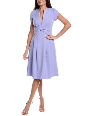 Oscar de la Renta Twisted Front Midi Dress - Blue