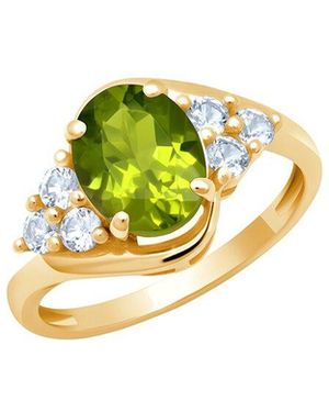 MaxColor 10K 1.60 Ct. Tw. Peridot Halo Ring - Multicolour