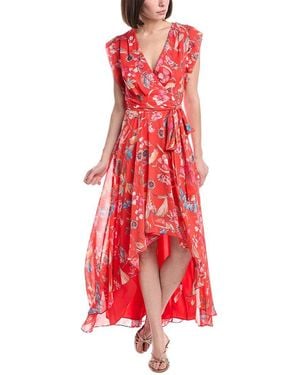 Eliza J Sleeveless Printed Midi Dress - Red