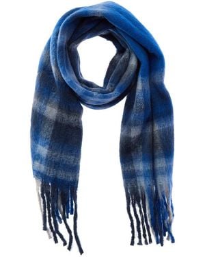 La Fiorentina Plush Fringe Scarf - Blue