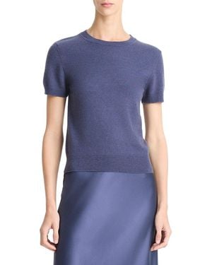 Vince Wool & Cashmere-Blend T-Shirt - Blue