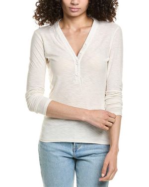 James Perse Jersey Henley Top - White