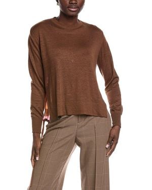 Akris Mixed Media Linen, Cashmere, & Silk-Blend Top - Brown