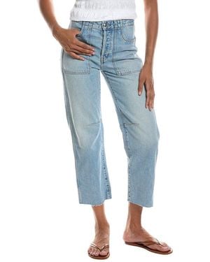 Madewell The Darted Faded Horizon Wash Barrel Leg Jean - Blue