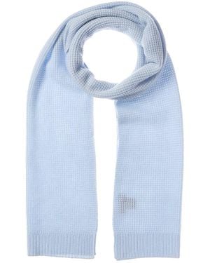 Hannah Rose Waffle Stitch Cashmere Scarf - Blue