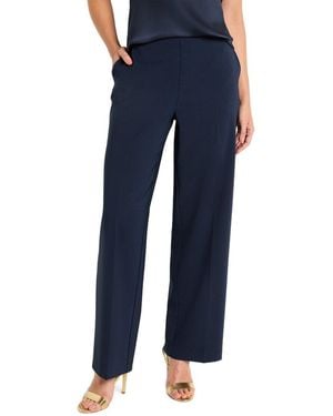 NIC+ZOE Petite Stretch Suiting Lenox Wide Leg Jean - Blue
