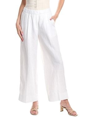 Eileen Fisher Pleated Front Linen Wide Leg Pant - White