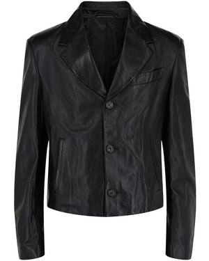 Ferragamo Leather Blazer - Black