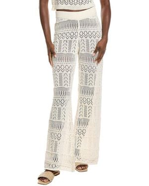 Elan Crochet Wide Leg Pant - White