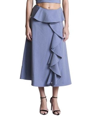 BCBGMAXAZRIA Cascade Midi Skirt - Blue