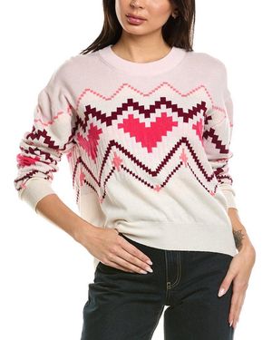 Brodie Cashmere Heart Pixel Crewneck Wool & Cashmere-Blend Jumper - Pink