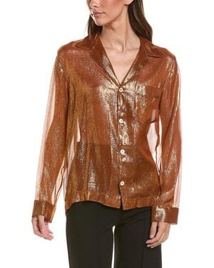 forte_forte Silk-Blend Blouse - Brown