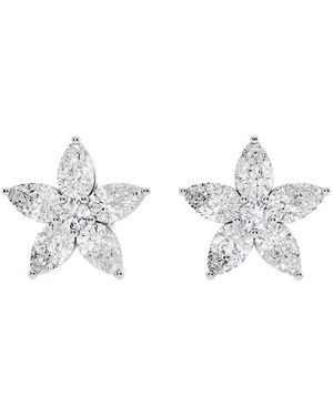 Sabrina Designs Lab Grown Diamonds 14K 1.21 Ct. Tw. Lab-Grown Diamond Floral Earring - Metallic