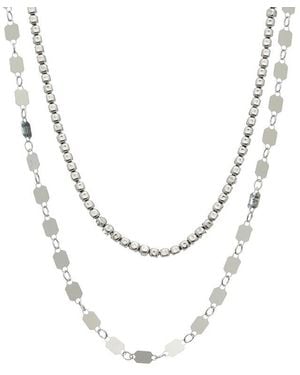 Italian Gold Over Silver 18K Plated Multi Strand Necklace - Metallic