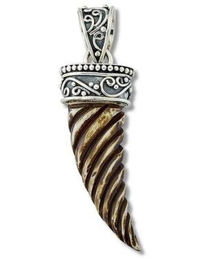 Samuel B. 18K & 6.50 Ct. Tw. Bovine Bone Carved Pendant - White