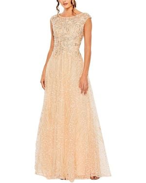Mac Duggal Lace Embroidered Detail Gown - Natural