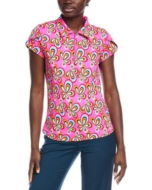 IBKUL Tulip Sleeve Polo Shirt - Red
