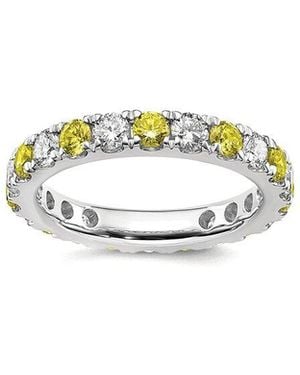 Lab Grown Gemstones 14K 2.50 Ct. Tw. Lab-Grown Diamond & Lab-Grown Sapphire Eternity Ring - White