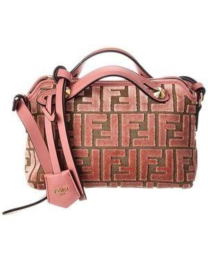 Fendi By The Way Soft Mini Velvet & Leather Shoulder Bag - Red