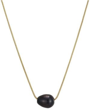 Adornia 18K Plated Stainless Steel 12Mmx10Mm Pearl Necklace - Metallic