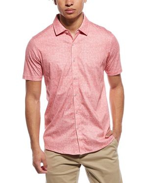 RAFFI Distressed Button Shirt - Pink