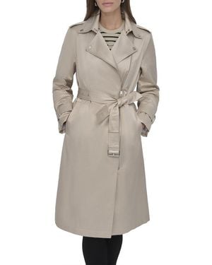 DKNY Belted Rain Jacket - Gray