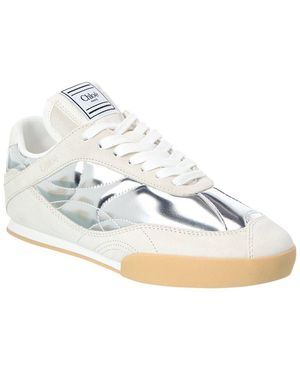 Chloé Kick Leather & Suede Trainer - White