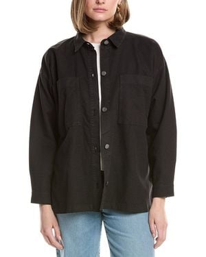 Eileen Fisher Classic Collar Shirt Jacket - Black
