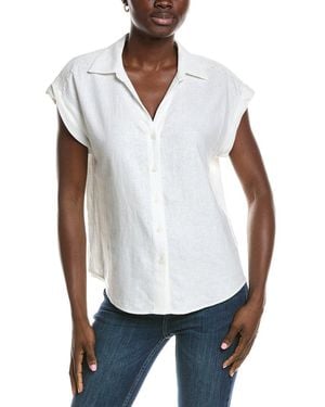 Jones New York Classic Linen-Blend Blouse - White