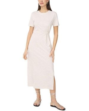 Vince Camuto Midi Dress With Ruched Side - White