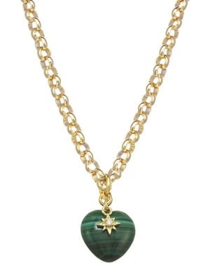 Rachel Reinhardt Jewelry Malachite Cz Pendant Necklace - Metallic