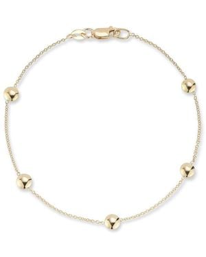 Italian Gold 14K Button Station Bracelet - Natural