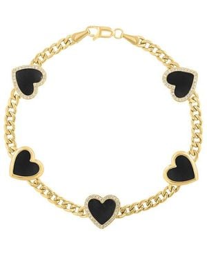 Effy Fine Jewelry 14K 4.66 Ct. Tw. Diamond & Onyx Bracelet - Metallic