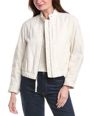 Vince Cropped Bomber Jacket - White