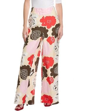 Marimekko Muotti Pioni Linen-Blend Pant - Red
