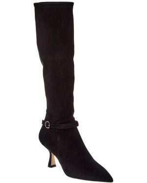 Stuart Weitzman Lori 75 Suede Boot - Black