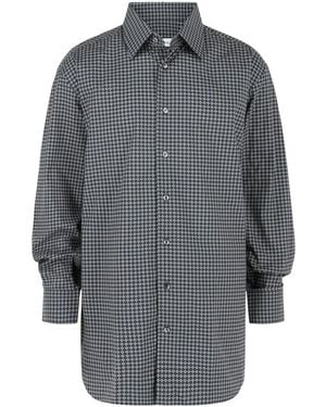 Brioni Geo Print Button-Up Shirt - Grey