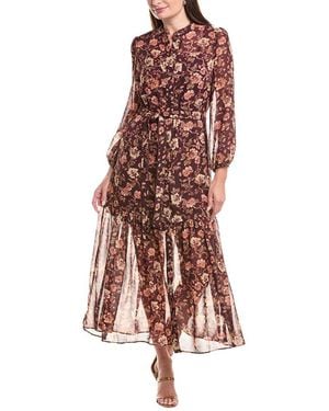 Julia Jordan Maxi Shirtdress - Red