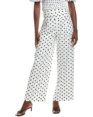 Gracia Dot Print Wide Leg Pant - White