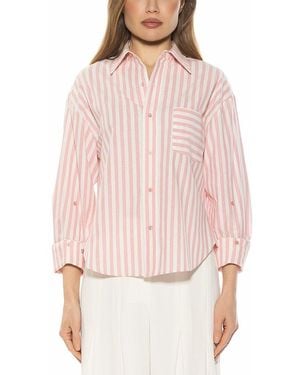 Alexia Admor Tammi Linen-Blend Shirt - Pink