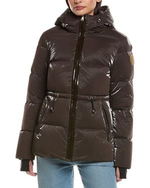 Scotch & Soda Enola Mid-Length Channel Quilted Jacket - Brown