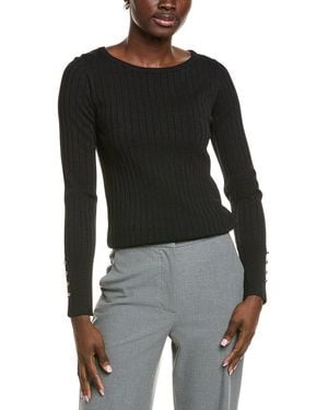 Endless Rose Lurex Buttoned Top - Black