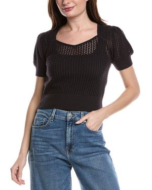 7 For All Mankind Open Knit Jumper - Black