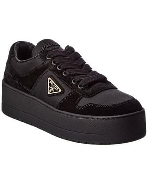 Prada Downtown Bold Suede Trainer - Black