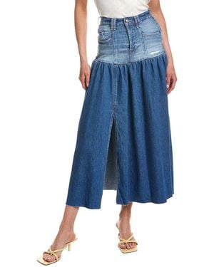Free People Good Company Mixed Denim Maxi Skirt - Blue