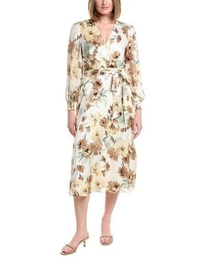 Anne Klein Balloon Sleeves Midi Dress - Natural