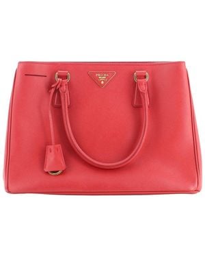 Prada Saffiano Leather Gardener's Tote Medium (Authentic Pre-Loved) - Red