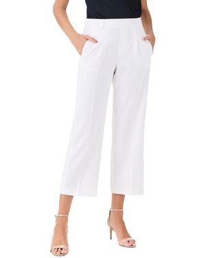 NIC+ZOE Avenue Summer Wide Leg Crop Trouser - White
